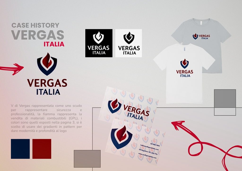 Brand Identity Vergas Italia con logo, sito web e social media kit